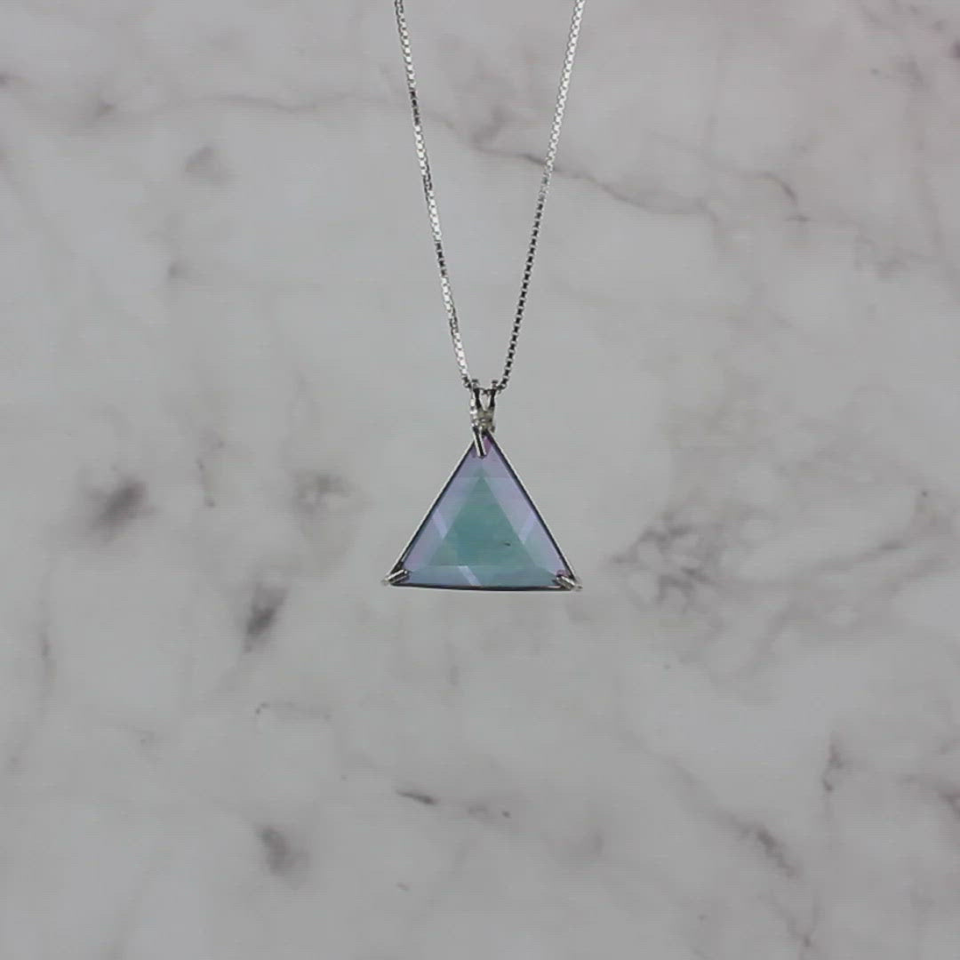 Tanzine Aura Quartz Star of David Chain Pendant