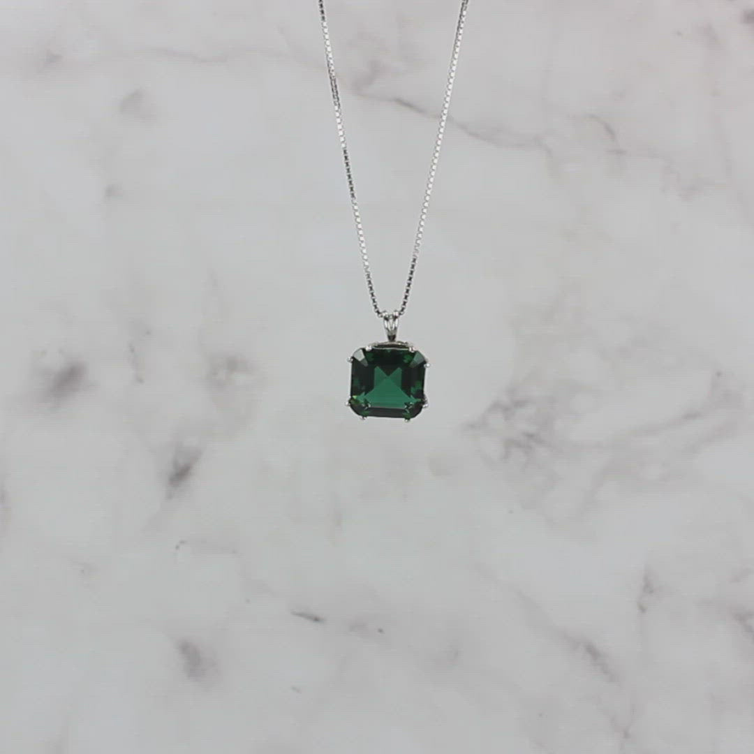 Siberian Green Quartz Earth Heart Chain Pendant