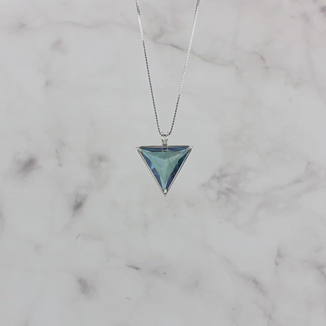 Aqua Aura Quartz Angelic Star Chain Pendant