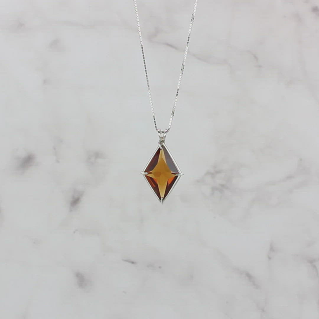 Siberian Gold Quartz Ascension Star Chain Pendant