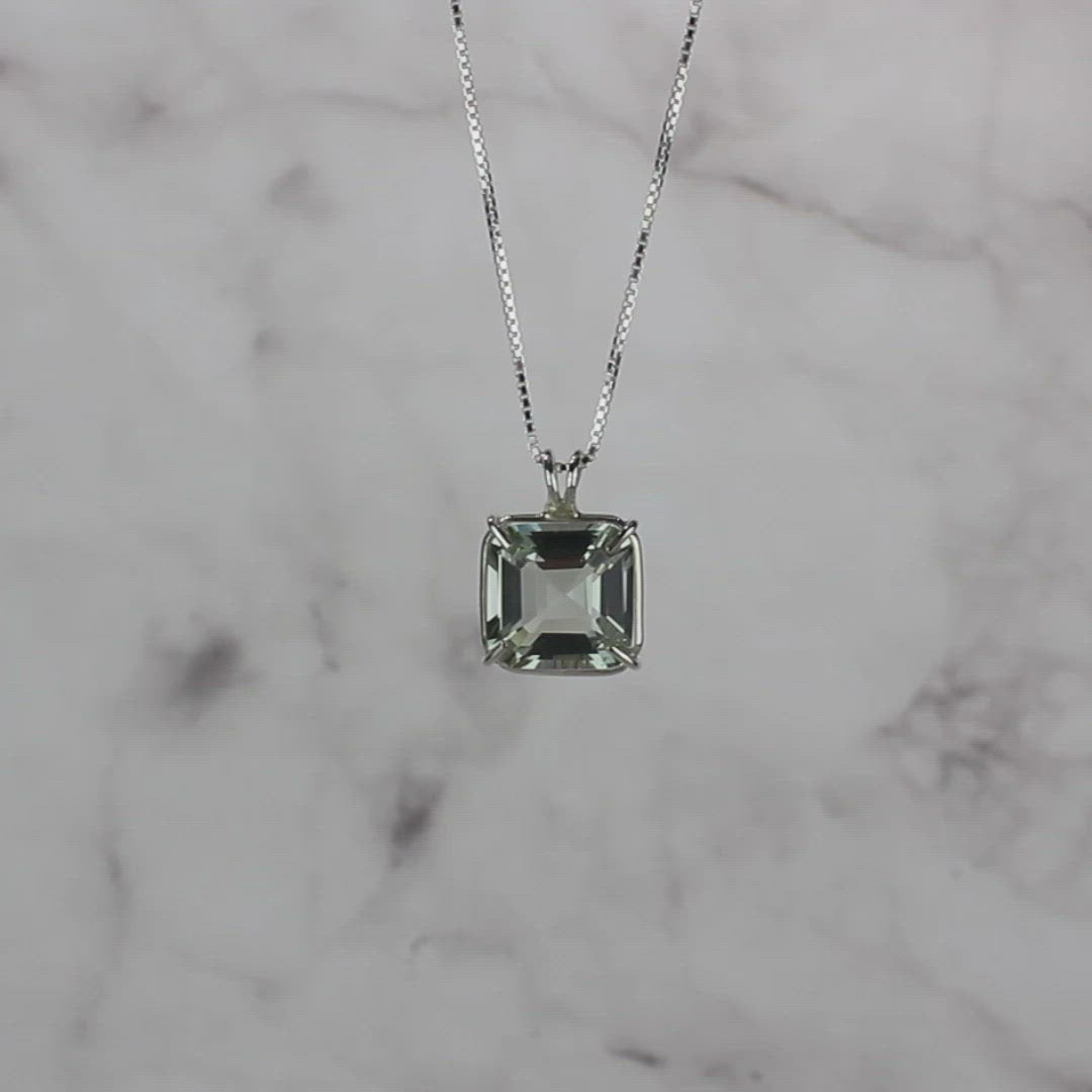 Prasiolite Earth Heart Chain Pendant